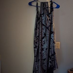 Michael Kors purple urple and silver handkerchief dress